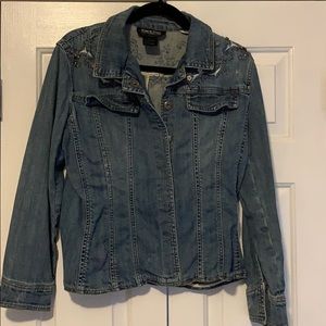 Beaded Design Denim Jacket